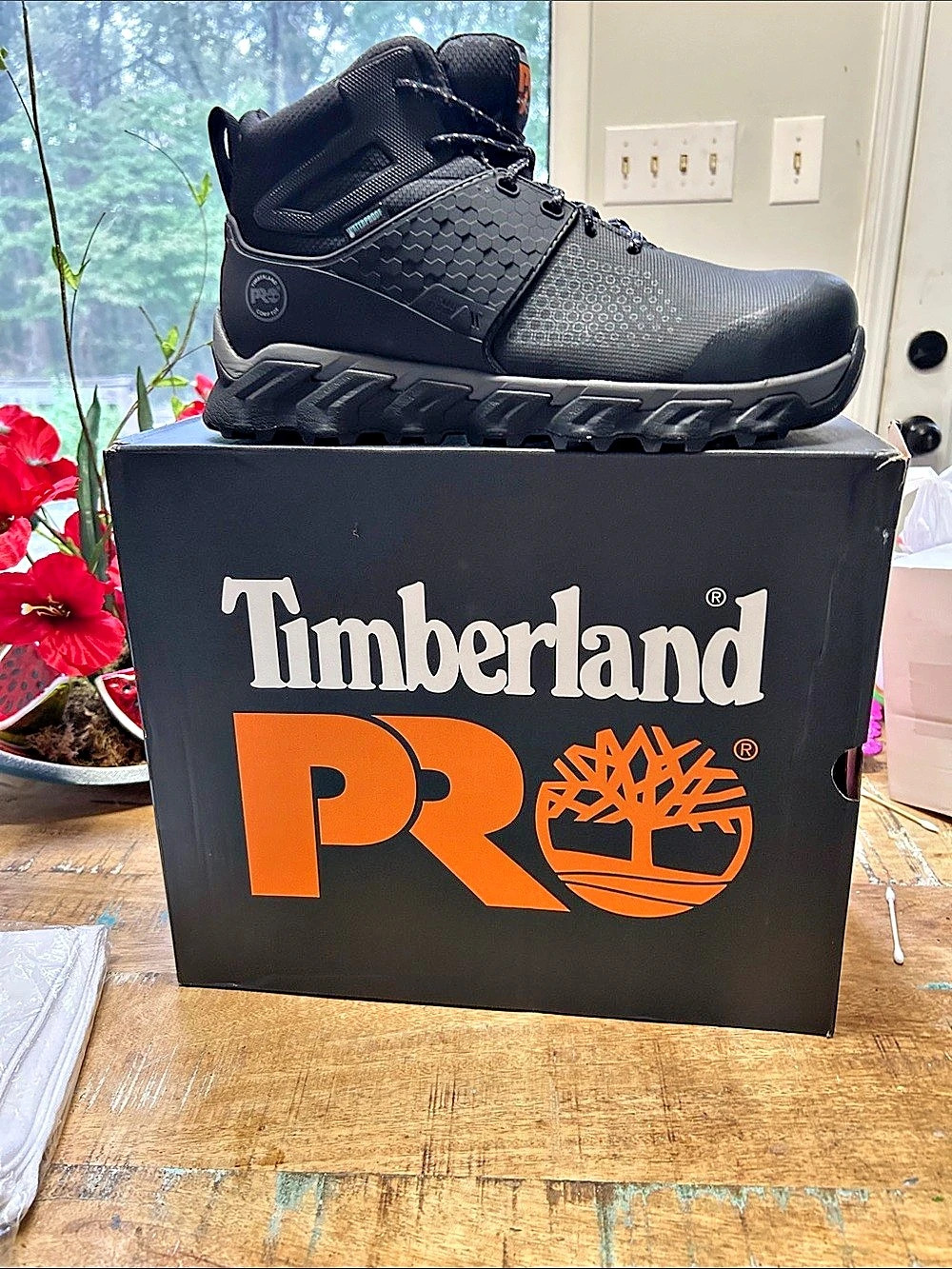 Timberland PRO Drivetrain Mid Composite Safety Toe Work Boot Work Boots Black US